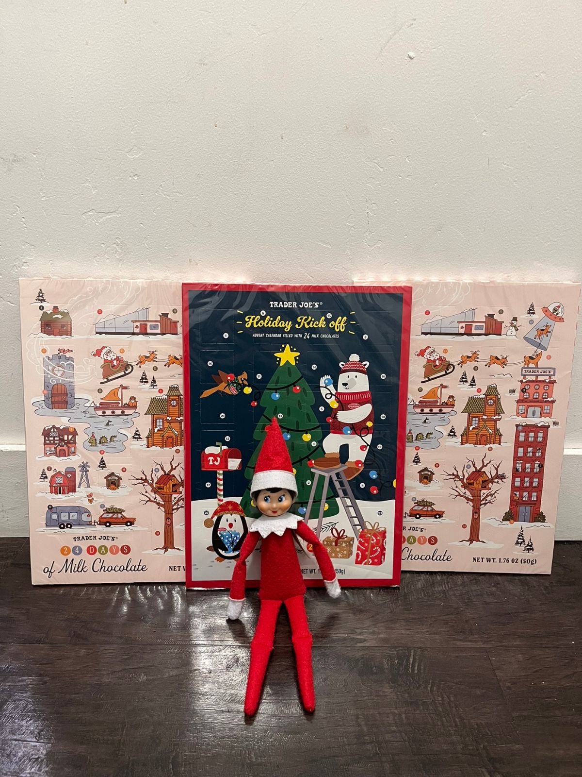 elf with an advent calendar