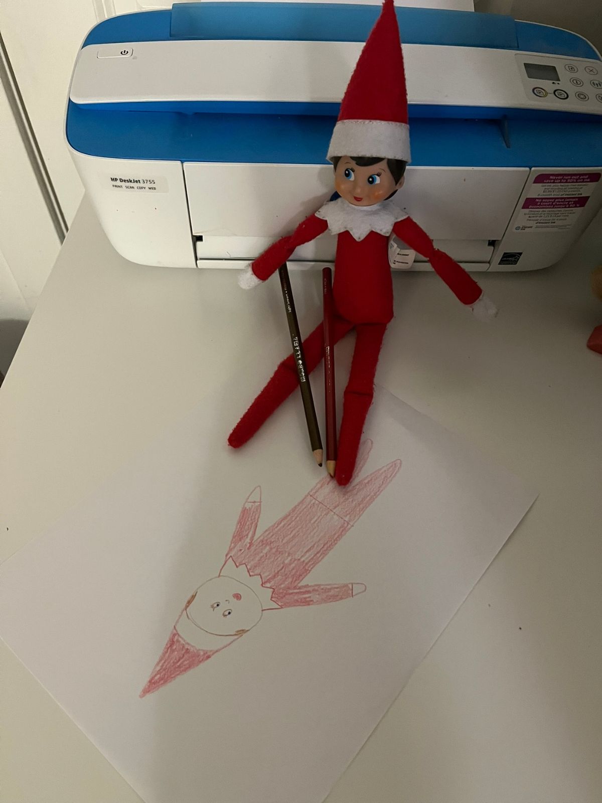 elf drawing herself