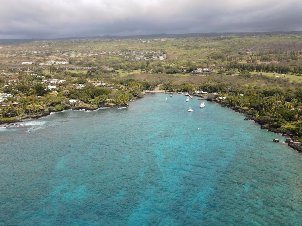aerial photography of a seacoast